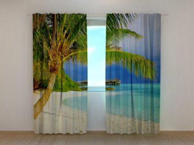 Fotovorhang Tropical Beach with Palms